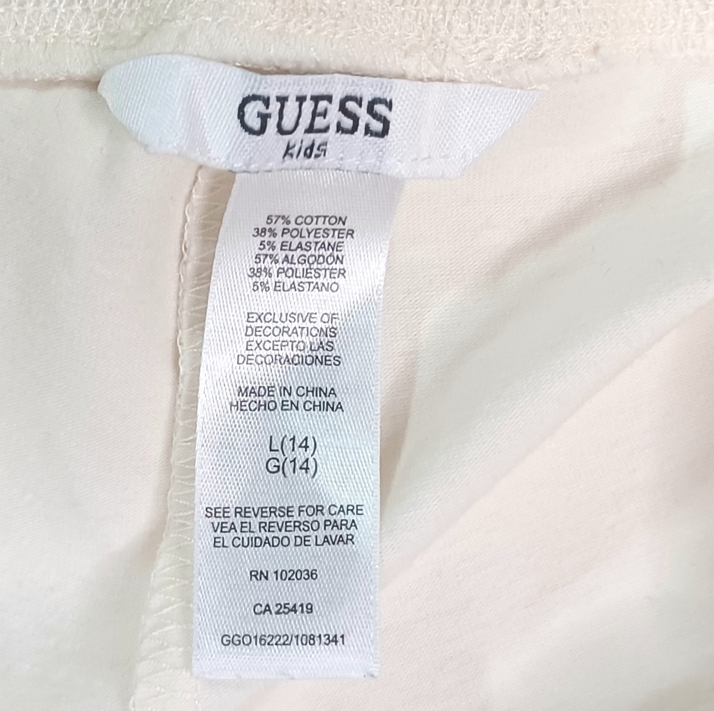 Guess Kid's Bermuda Graphic Cream Multicolored Shorts Big Girl's Size Large (14) - Picture 6 of 7